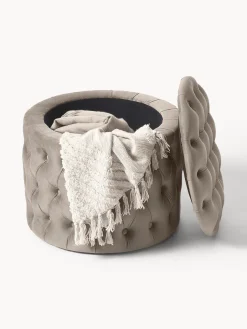 Puf de terciopelo Chiara, con espacio de almacenamiento