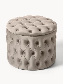 Puf de terciopelo Chiara, con espacio de almacenamiento