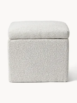 Puf en tejido bouclé con espacio de almacenamiento Winou