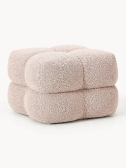 Puf en tejido bouclé Ellie