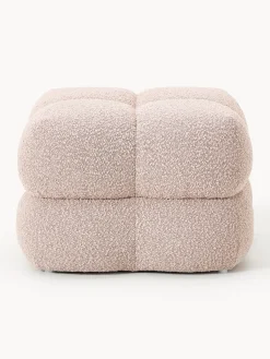 Puf en tejido bouclé Ellie