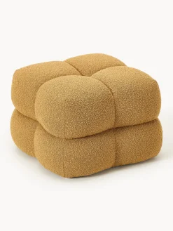 Puf en tejido bouclé Ellie