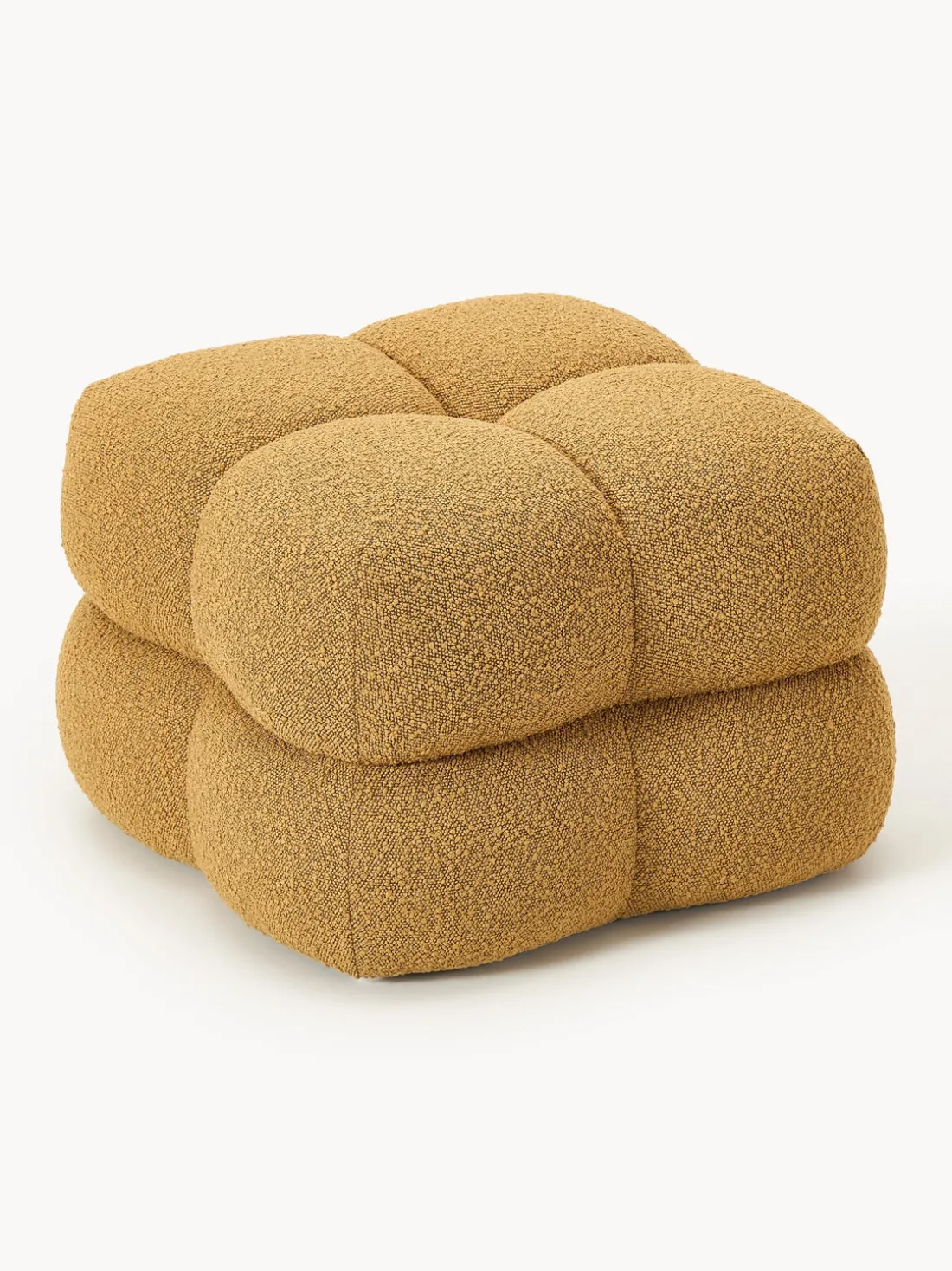 Puf en tejido bouclé Ellie