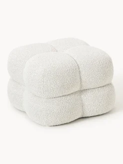 Puf en tejido bouclé Ellie