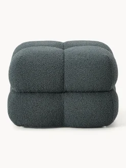 Puf en tejido bouclé Ellie