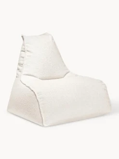 Puf en tejido bouclé Woolly