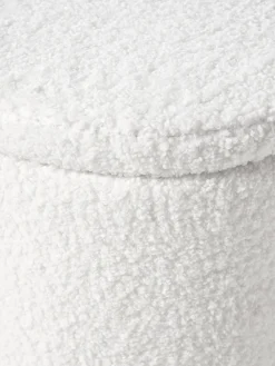 Puf grande de borreguillo con espacio de almacenamiento Alida