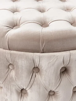 Puf grande de terciopelo Chiara, con espacio de almacenamiento