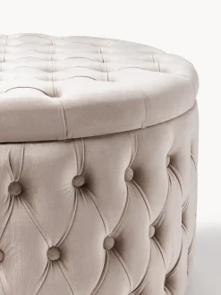 Puf grande de terciopelo Chiara, con espacio de almacenamiento