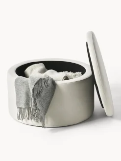 Puf grande tapizado con espacio de almacenamiento Alida