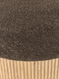 Puf grande tapizado en borreguillo bouclé con espacio de almacenamiento Nala