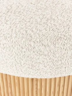 Puf grande tapizado en borreguillo bouclé con espacio de almacenamiento Nala