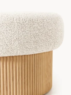 Puf grande tapizado en borreguillo bouclé con espacio de almacenamiento Nala