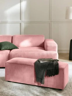 Puf reposapiés de pana grande Melva, 116 x 42 cm