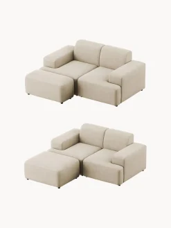 Puf reposapiés de pana Melva, An 99 x F 72 cm