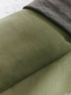 Puf reposapiés de pana Melva, An 99 x F 42 cm