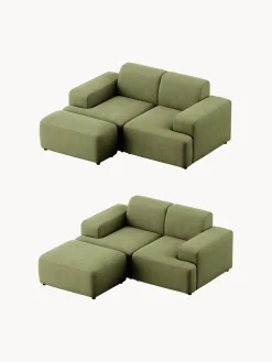 Puf reposapiés de pana Melva, An 99 x F 42 cm