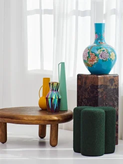 Puf reposapiés en tejido bouclé Clover