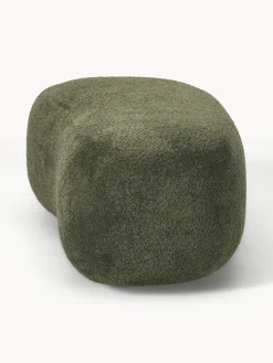 Puf reposapiés grande de borreguillo bouclé Alba