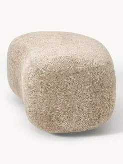 Puf reposapiés grande de borreguillo bouclé Alba