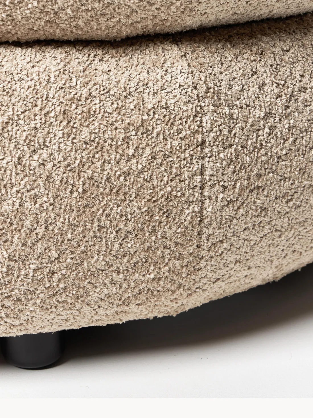 Puf reposapiés grande de borreguillo bouclé Alba