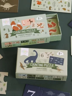 Puzzle de madera para contar Dinosaurs