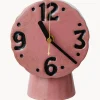 Reloj de mesa de cerámica pintado a mano Retro