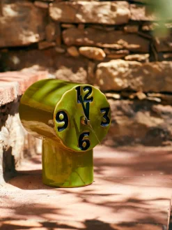 Reloj de mesa de cerámica pintado a mano Retro