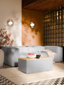 Reposapiés puf con espacio de almacenamiento Lennon