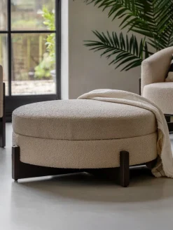 Reposapiés puf con espacio de almacenamiento Cercola