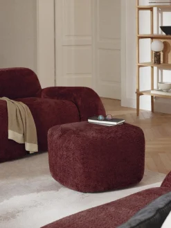 Reposapiés puf de borreguillo bouclé Wolke