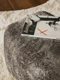 Reposapiés puf de borreguillo bouclé Wolke