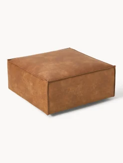 Reposapiés puf de cuero reciclado Lennon