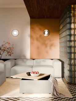 Reposapiés puf de mezcla de lino con espacio de almacenamiento Lennon