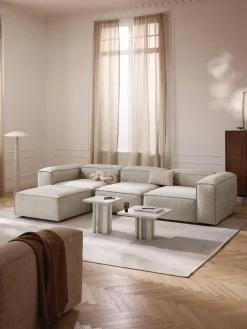 Reposapiés puf de mezcla de lino Lennon