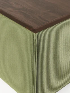 Reposapiés puf de pana con espacio de almacenamiento Lennon