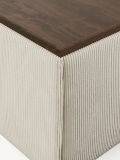 Reposapiés puf de pana con espacio de almacenamiento Lennon