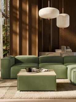 Reposapiés puf de pana con espacio de almacenamiento Lennon