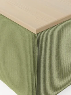 Reposapiés puf de pana con espacio de almacenamiento Lennon