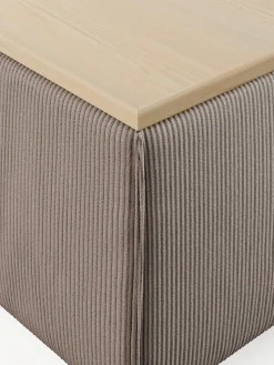 Reposapiés puf de pana con espacio de almacenamiento Lennon