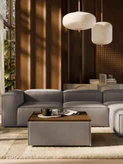 Reposapiés puf de pana con espacio de almacenamiento Lennon