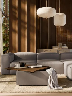 Reposapiés puf de pana con espacio de almacenamiento Lennon