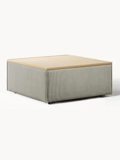 Reposapiés puf de pana con espacio de almacenamiento Lennon