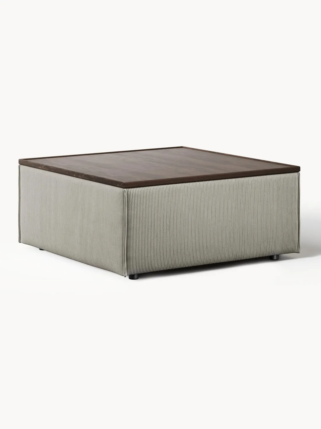 Reposapiés puf de pana con espacio de almacenamiento Lennon