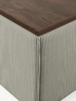 Reposapiés puf de pana con espacio de almacenamiento Lennon