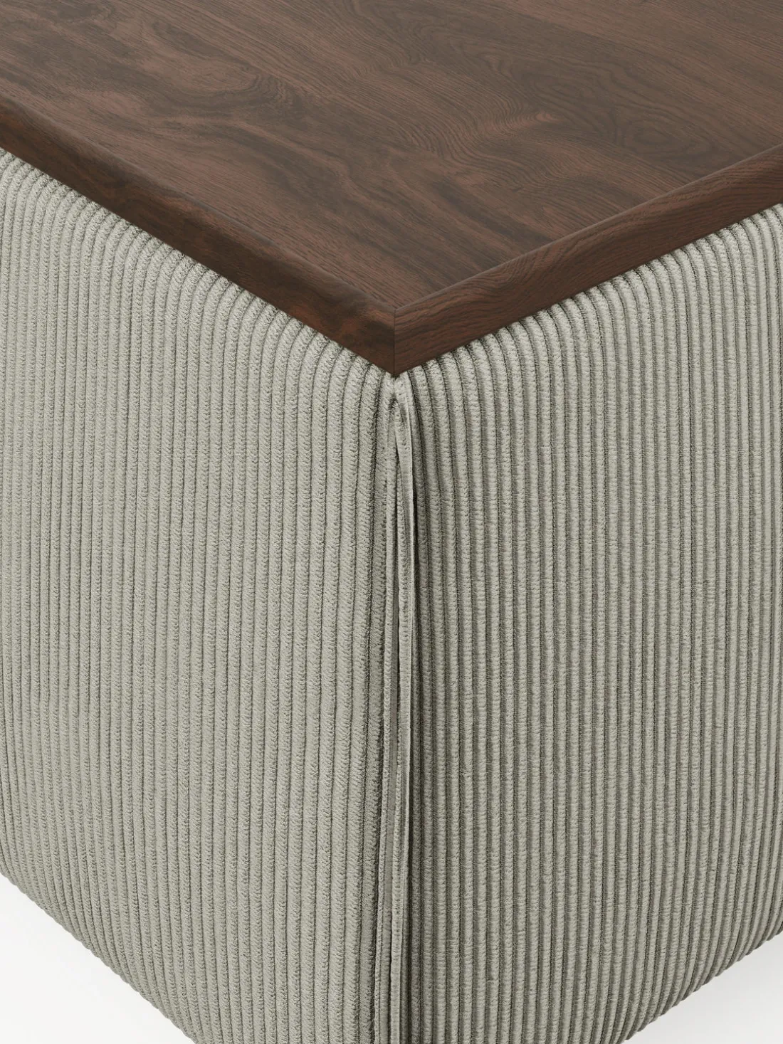 Reposapiés puf de pana con espacio de almacenamiento Lennon