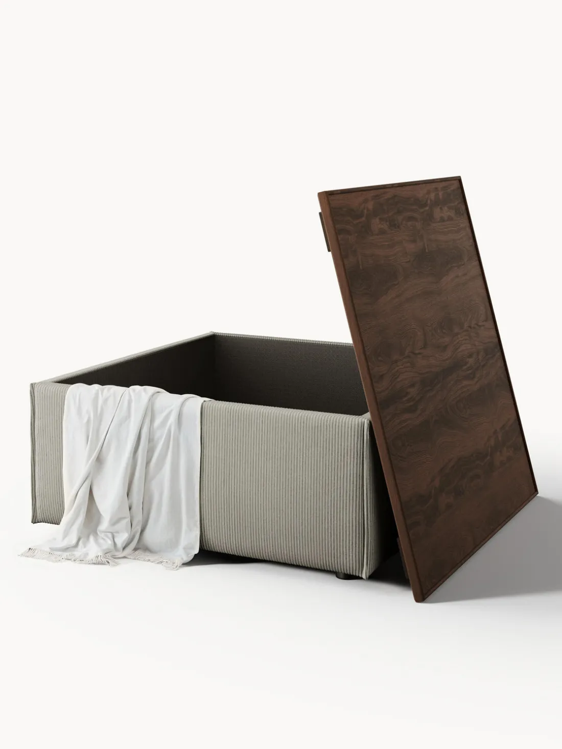 Reposapiés puf de pana con espacio de almacenamiento Lennon