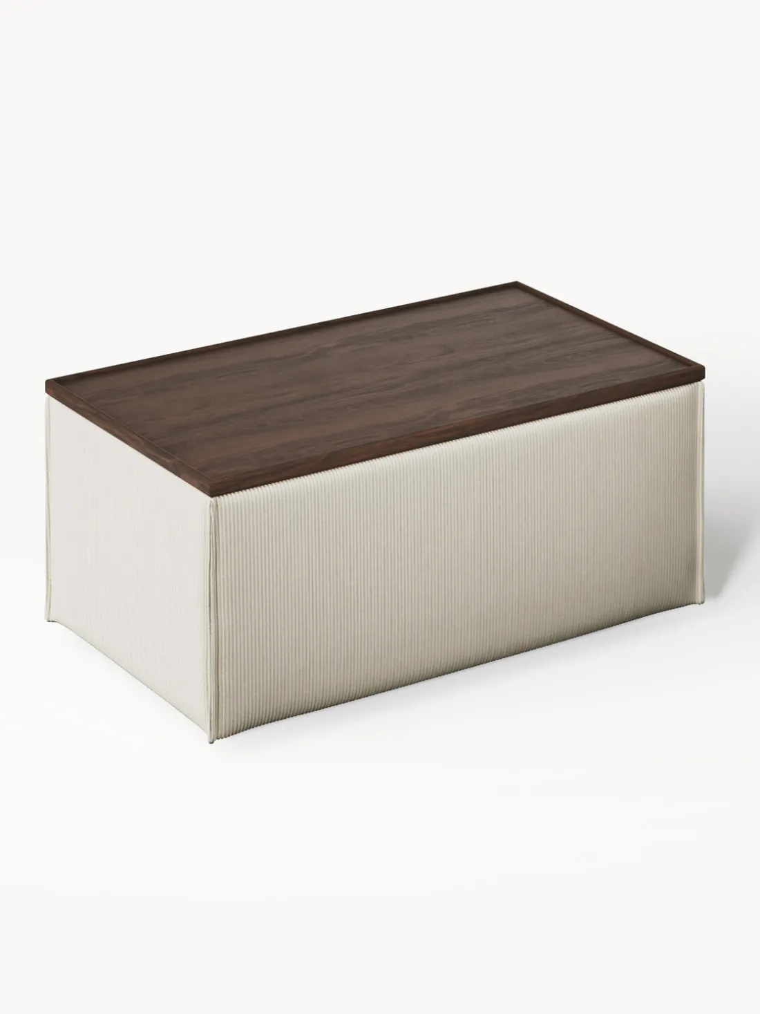 Reposapiés puf de pana con espacio de almacenamiento Lennon