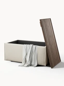 Reposapiés puf de pana con espacio de almacenamiento Lennon