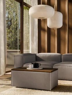 Reposapiés puf de pana con espacio de almacenamiento Lennon